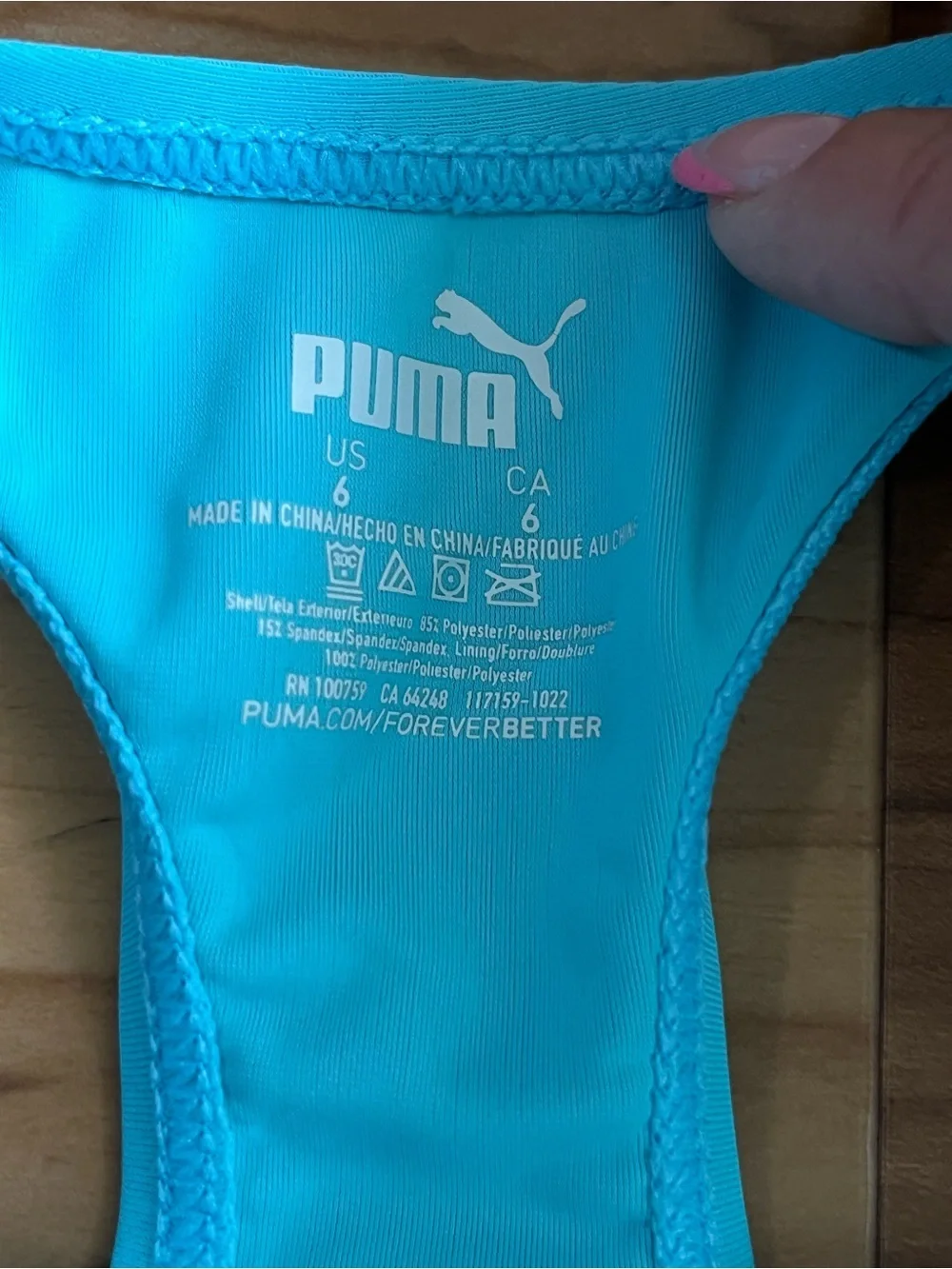 Puma Girls 2PC Racerback Swim Set Blue Size 6 NWT